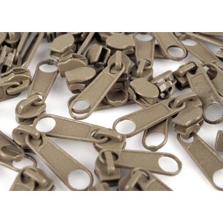 Zipper/Schieber fr Endlos-Reiverschluss 3mm sand dunkel