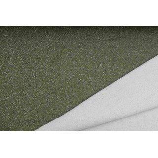 Strick/Lammfleece LUNA silber GLITZER oliv
