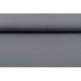 Musselin Triple Gauze Uni dunkelgrau