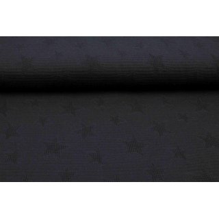 Jacquard-Waffelpiquet-Mix schwarz