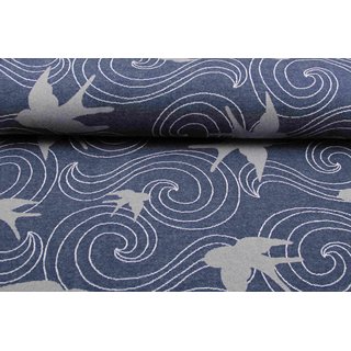 Hochwertiger Jacquard Schwalben XL nachtblau
