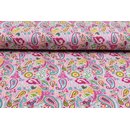 French Terry florales Paisley hellrosa