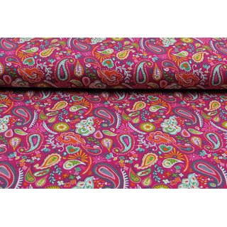 French Terry florales Paisley beere dunkel