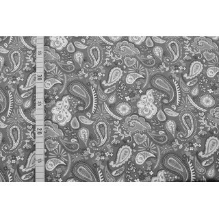 French Terry florales Paisley messinggelb