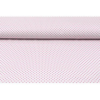 Baumwolle Punkte 2mm weiss/pink