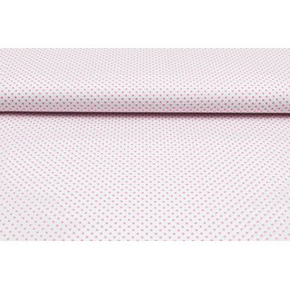 Baumwolle Punkte 2mm weiss/rosa