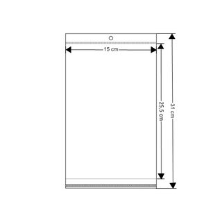 20 Stck Cellohpan-Beutel mit Klebestreifen 15x25,5cm transparent