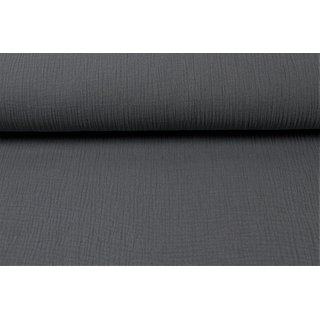 Musselin Triple Gauze Uni granit