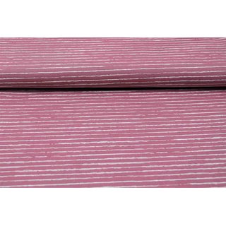 Jersey TREND-Serie STREIFEN dusty rose dunkel