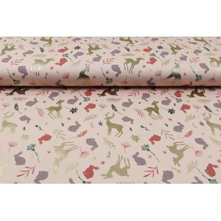 Jersey FANCY FOIL Rehe & Hasen dusty rose
