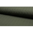 Lochstickerei Musselin army-oliv