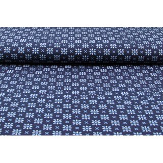 Jersey grafische Blumen navy