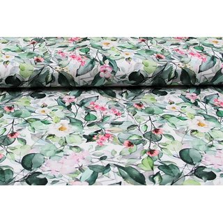 Jersey Digitalprint florale Blumenpracht ecru