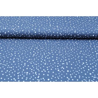 Baumwolle gemalte Punkte TREND-Serie jeansblau