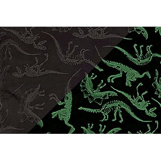 Softshell GLOW IN THE DARK Sklett-Dinosaurier schwarz