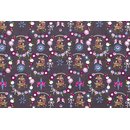 Baumwolle verspielte Rehe dunkelgrau