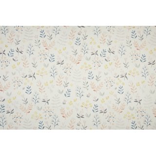 BIO-Baumwolle feine Blumen & Zweige offwhite
