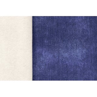 French Terry USED Jeans-Optik jeansblau
