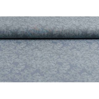 Jersey zarte Bltter dusty blue