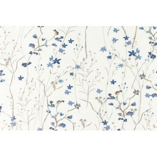 Jersey Mille Fleurs jeansblau