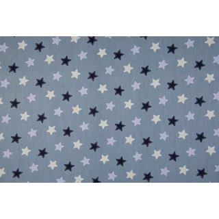Baumwolle Sterne mit Nahtrand dusty blue