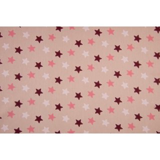 Baumwolle Sterne mit Nahtrand dusty rose