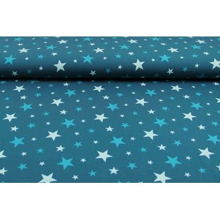 Jersey Basic-Sterne MIX petrol dunkel