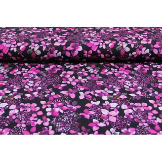 Jersey Digitalprint Hydrangea schwarz