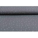 Musselin Triple Gauze weisse Punkte grau