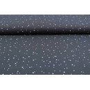 Musselin Triple Gauze weisse Punkte dunkelgrau