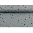Musselin Herzen aquablue