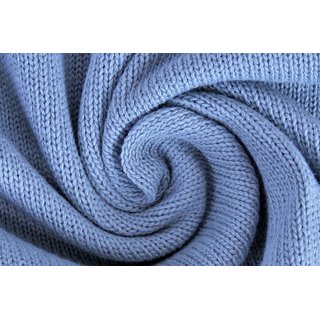 Baumwoll-Strick Knitted dusty blue hell