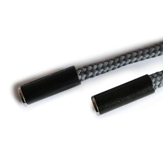 Kordel-Ende zweiteilig Kunststoff 7x20 mm schwarz/silber