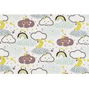 Jersey Digitalprint Brillen-Wolke mit GLITZER