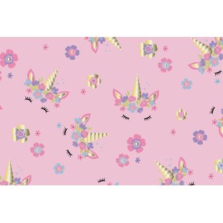 Jersey Digitalprint Einhorn Metallic sweet rose