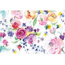 Jersey Digitalprint bunte Blumenpracht weiss