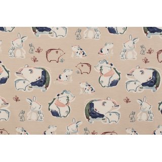 Jersey Hase & Bär blau/taupe