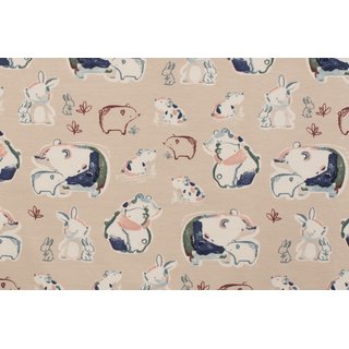 Jersey Hase & Br blau/taupe