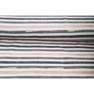 Jersey Painted Stripes nude/grau/weiss