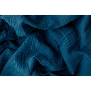 Tripple Musselin soft Uni admiralblau