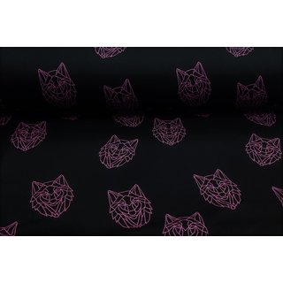 Alpenfleece pinke Origami Wlfe schwarz