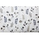 Musselin EBEN Cynthi Blumen jeansblau/offwhite