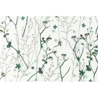 Musselin Mille Fleurs altgrn/offwhite