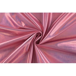 Stretch Folienjersey metallic rosa