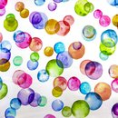 French Terry Digital bunte Luftblasen ecru