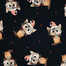 French Terry se Kitty mit Mtze & Zuckerstange navy